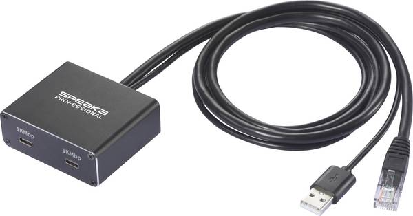SpeaKa Professional SP-GNS-250 Nätverksadapter/hub  1 GBit/s USB-C®, RJ45