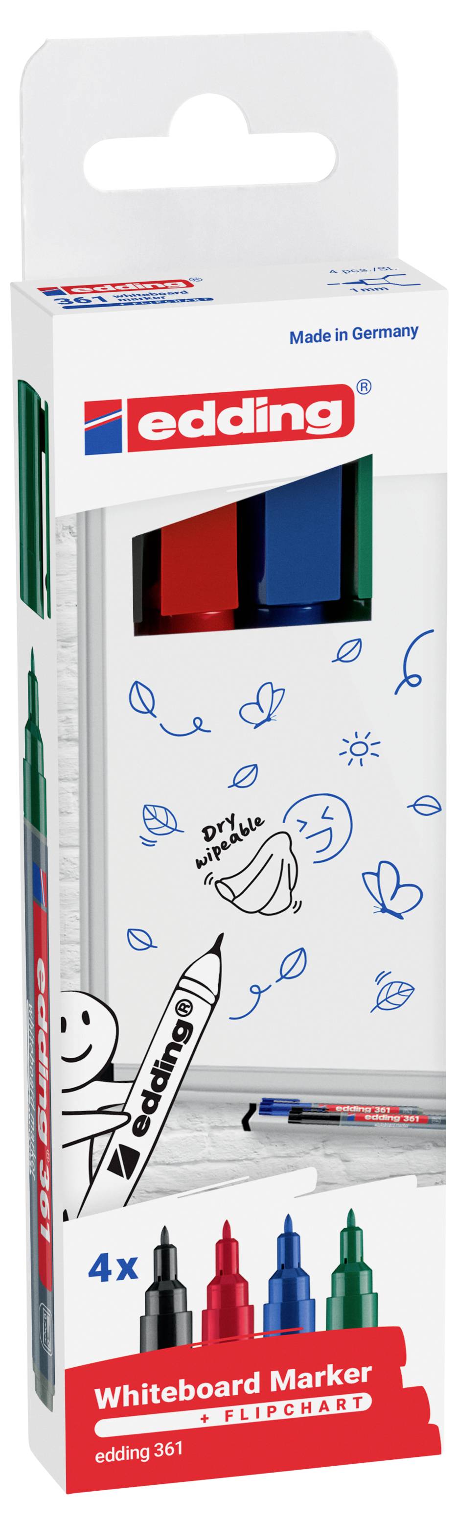 Edding EDDING - 361 Whiteboard-Marker farbsortiert 1.0 mm 4 St. 4-361-4-2 Whiteboardmarker 1 st-1