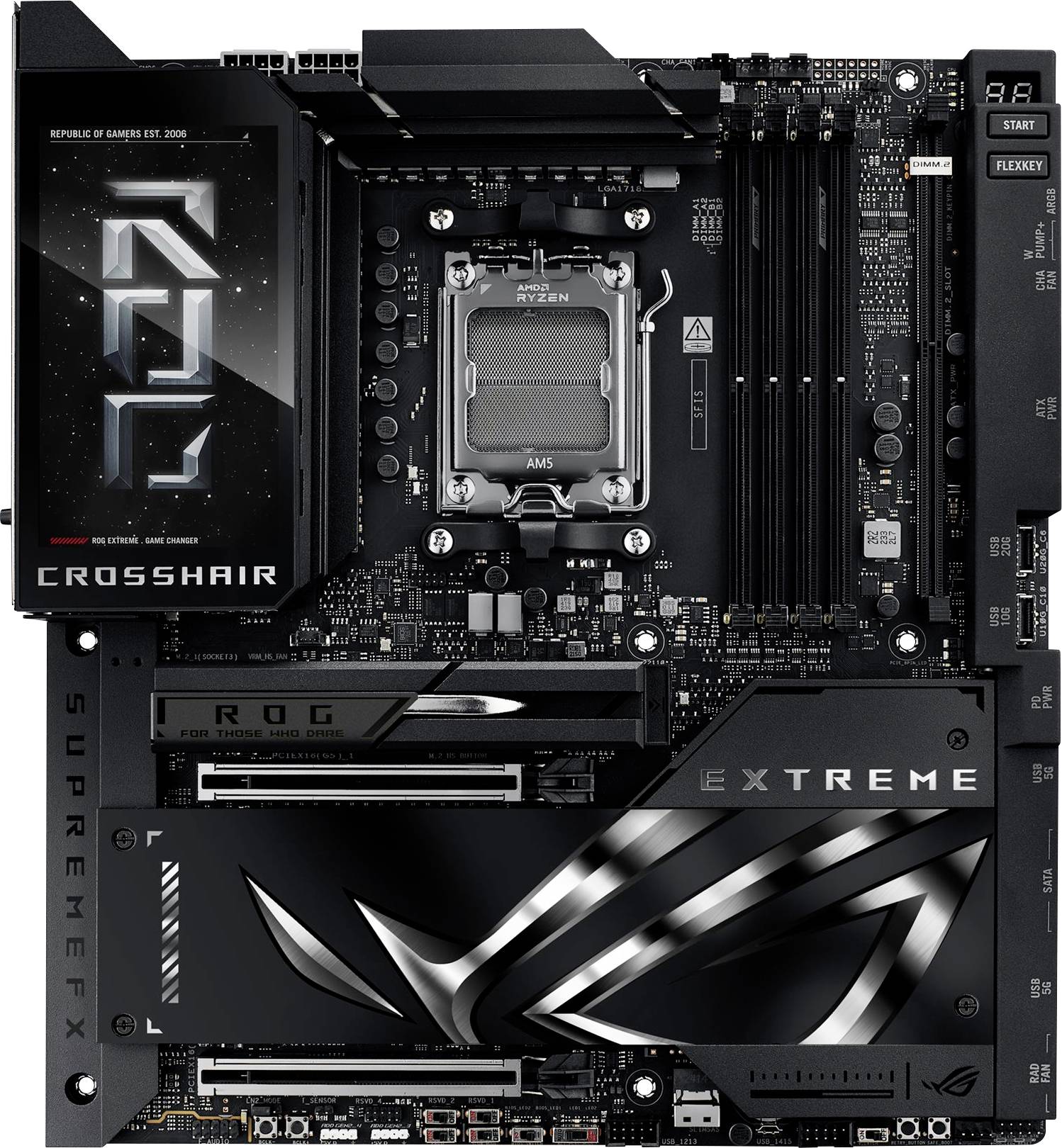 Asus MB ASUS ROG CROSSHAIR X870E EXTREME Moderkort Sockel #####AMD AM5 Formfaktor E-ATX Moderkort-chipset AMD® X870E-0