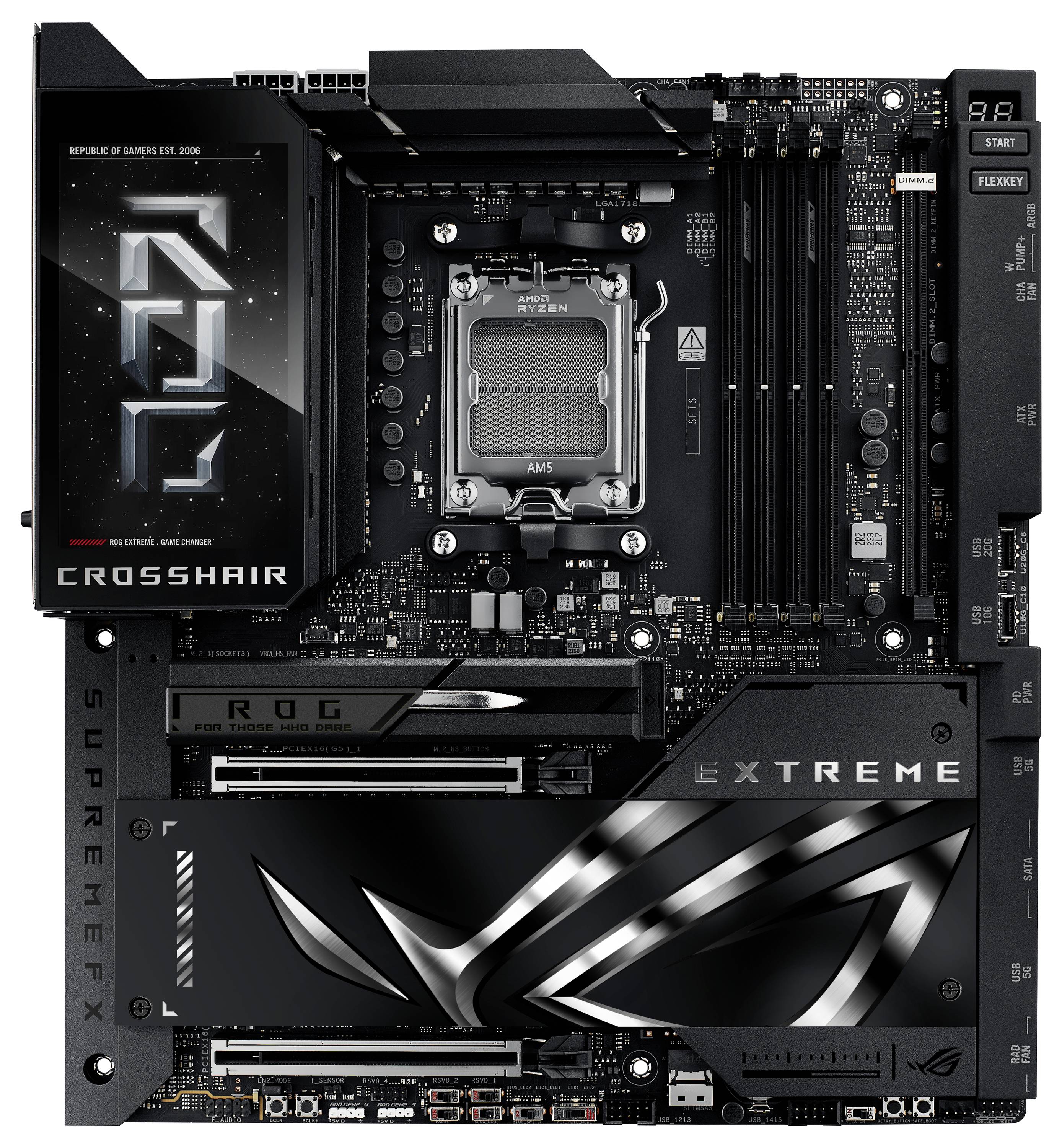 Asus MB ASUS ROG CROSSHAIR X870E EXTREME Moderkort Sockel #####AMD AM5 Formfaktor E-ATX Moderkort-chipset AMD® X870E-19