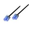 LogiLink CQ3033U RJ45 Nätverkkabel, Patchkabel CAT 6A U/UTP 1.00 m Svart extremt tunn, Högflexibel, Flamskyddsmedel, Halogenfri 1 st