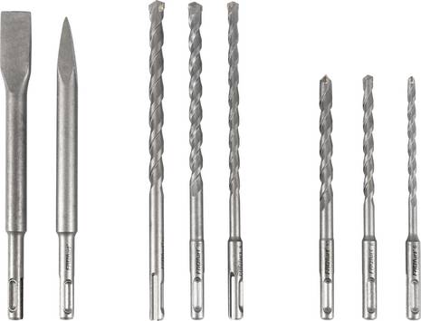FRITZFURT  3161-3008 40CR-stål Borrhammar-set 8 delar 6 mm, 8 mm, 10 mm, 12 mm  SDS-Plus 1 set