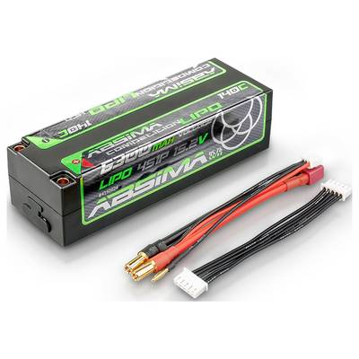 Lipo-batteri från Absima med 6200 mAh, 7,4V, 55C, 2S1P. Inkluderar anslutningskabel.