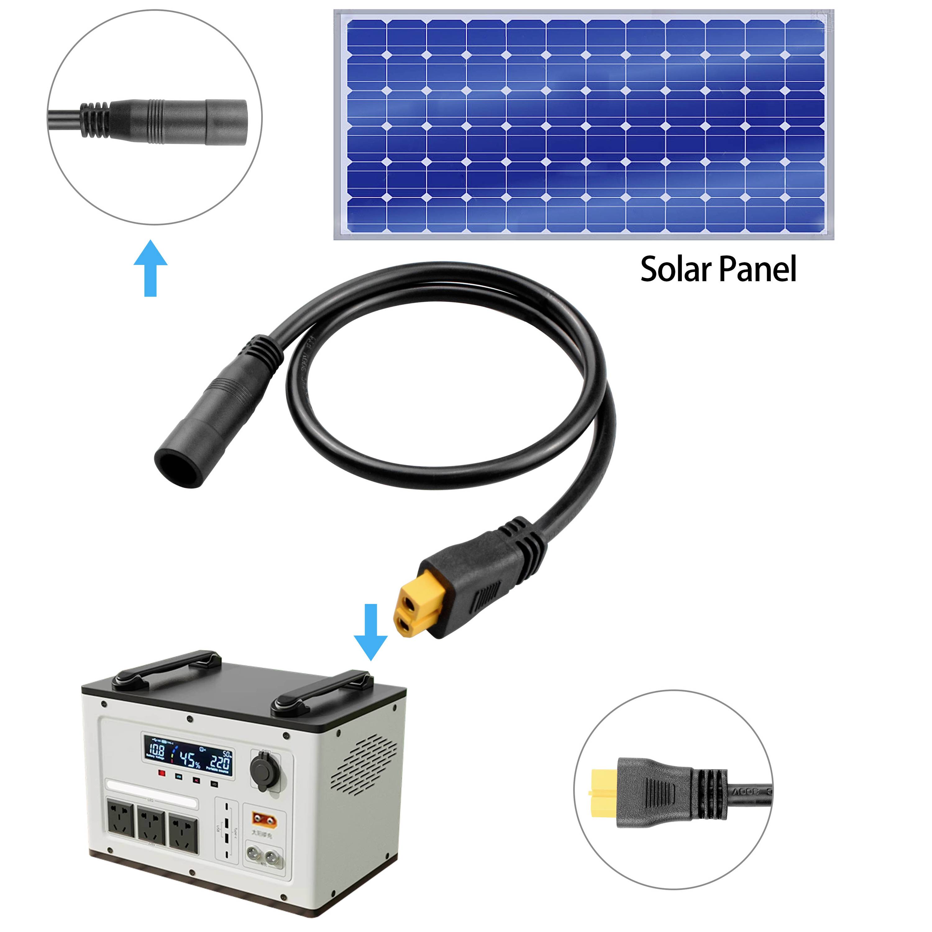 DC-uttag 2,5/5,5 mm till XT60-kabel 0,5 M TC-13619300 Svart TRU COMPONENTS Innehåll: 1 st-4