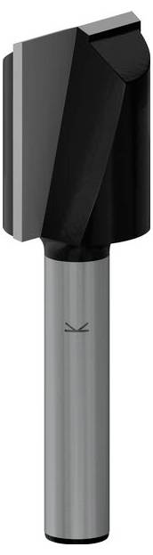 En grå metallborr med svart huvud, lämplig för precisionsarbeten i trä eller metall.