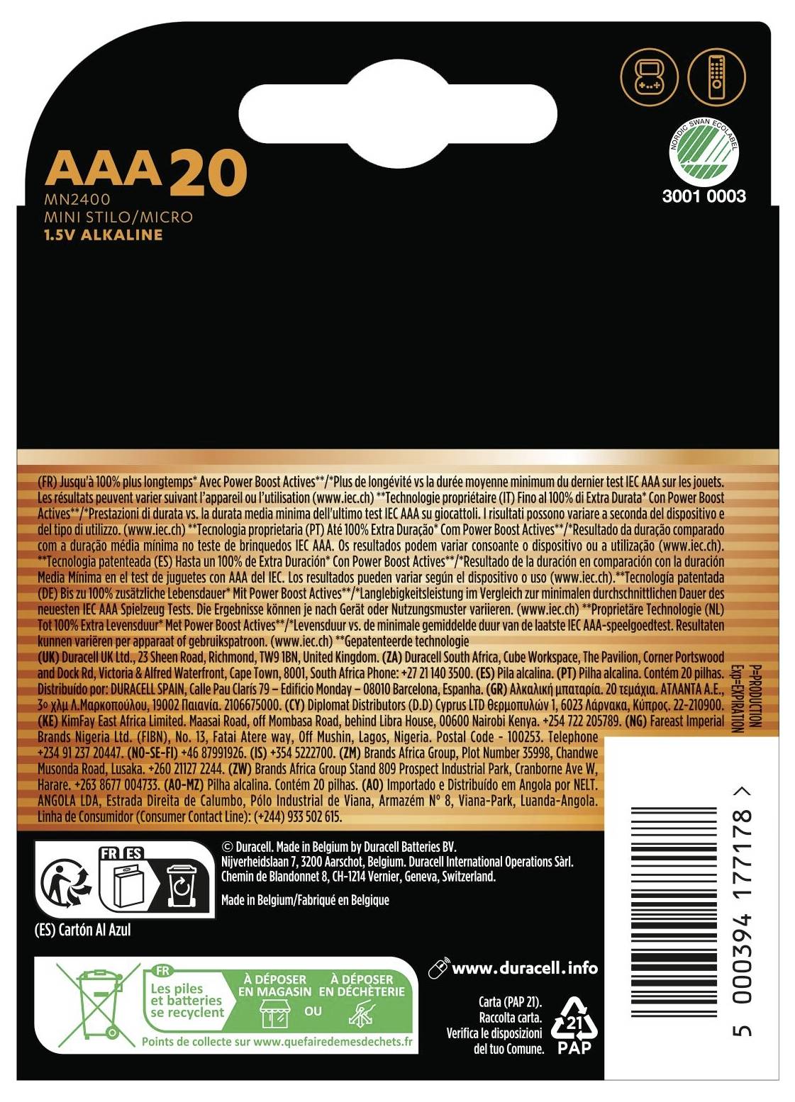 Duracell Batteri AAA (R03) Plus Power Boost Alkaliskt 1.5 V 20 st-2