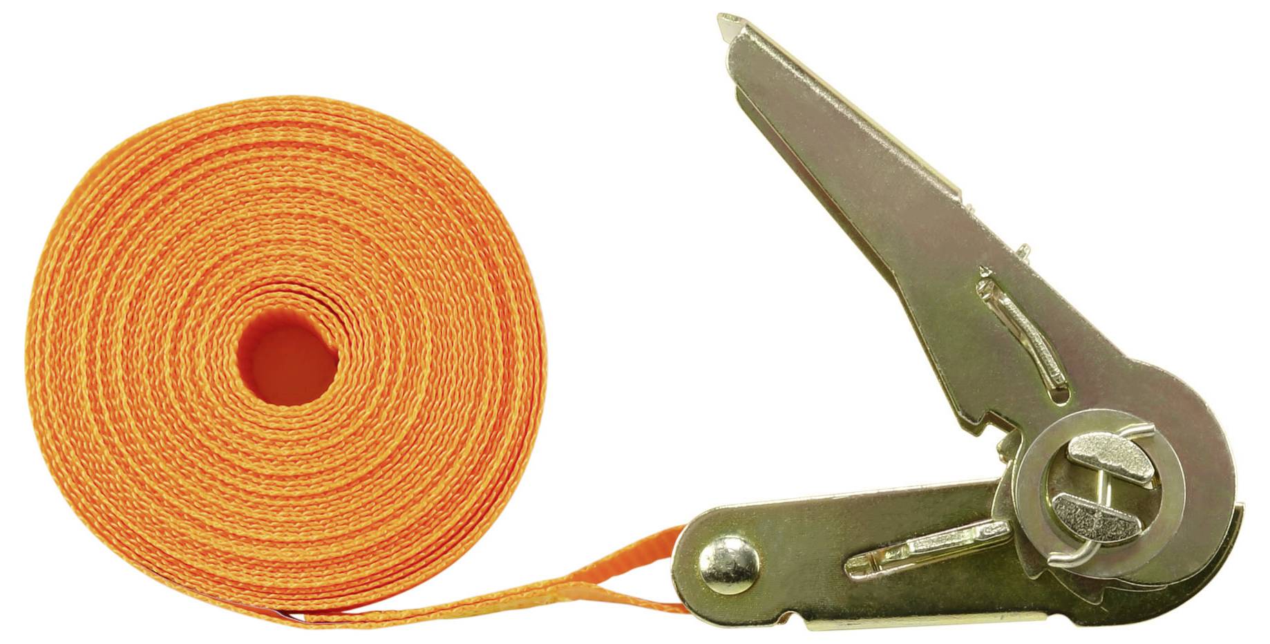 Ett orange måttband med en metallisk upprullningsmekanism, avsett för att mäta långa sträckor.