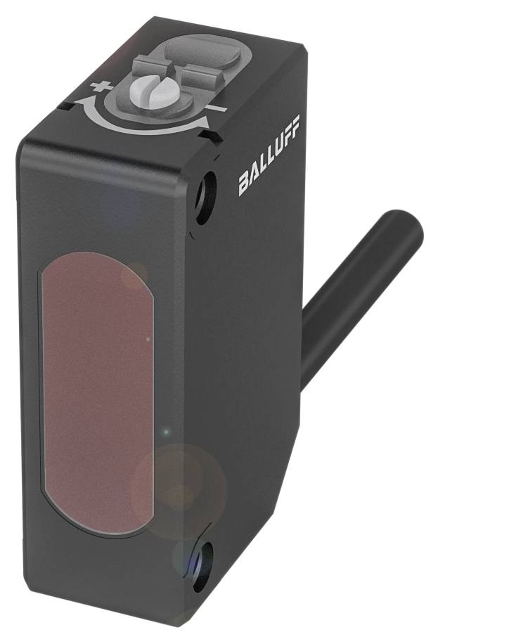 Induktiv närhetssensor från Balluff i svart hölje. Baskomponent för maskinautomatisering och objektdetektering.