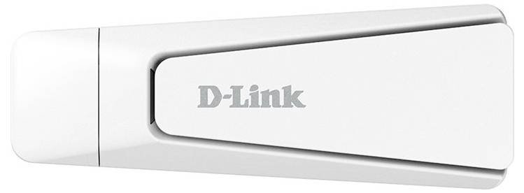 En vit D-Link USB-adapter.