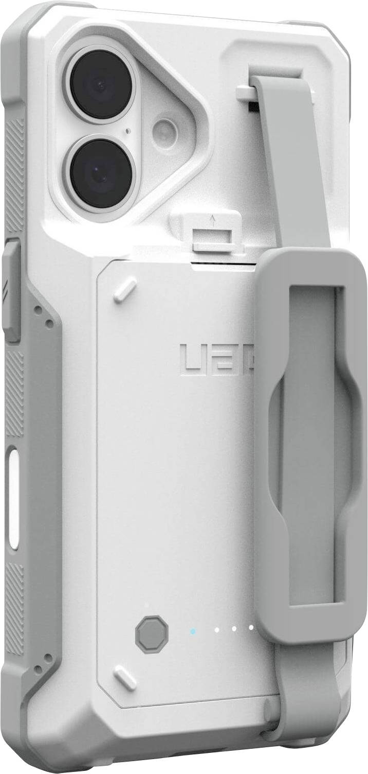 Urban Armor Gear WF0000144130 Mobilfodral med trådlös laddning Apple iPhone 16 Vit-grå inbyggt batteri WF0000144130