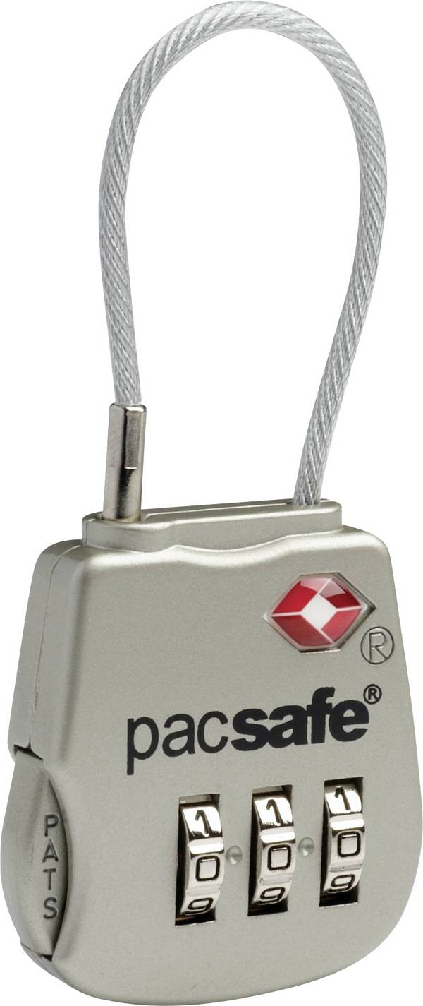 Pacsafe 10250705 Hänglås 3.3 mm   TSA Silver Kombination