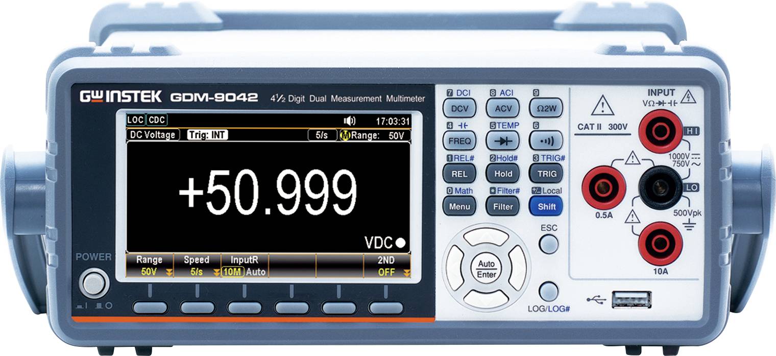 GW Instek 01DM904210GS Högprecisions-mätinstrument digital CAT II 300 V Display (Beräkningar): 50.000-0