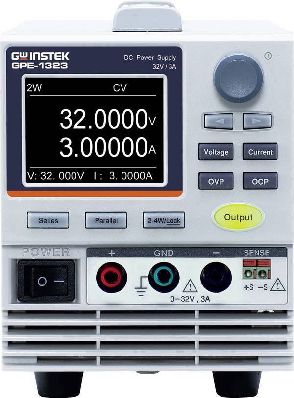 GW Instek GPE-1323 96 W Einkanal Linear DC-Netzteil Laboratorieaggregat, justerbar  32 V (max.) 3 A (max.) 96 W  radiostyrd, Masterfunktion, Master/Slave-Funktion, OVP, programmerbar Antal utgångar 1 x