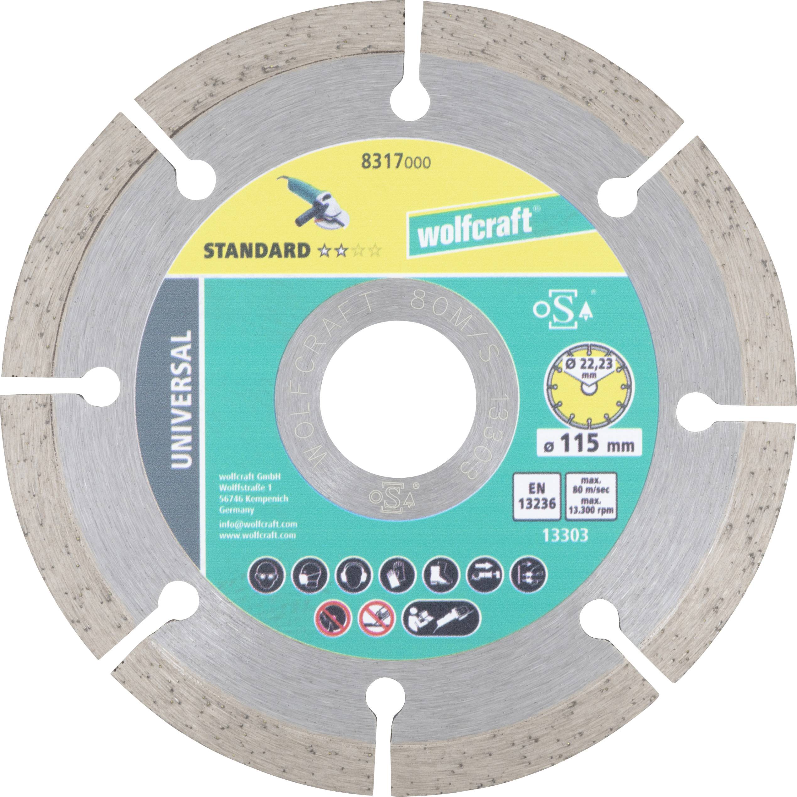 Wolfcraft 8317000 Diamantkapskiva 115 mm 22.23 mm 1 st-0