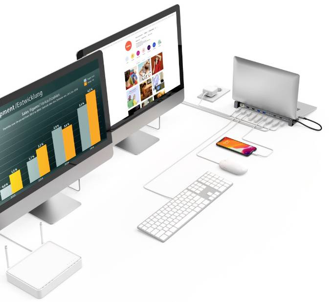 Hama USB-C®-dockningsstation Passar till följande märken: univerzálny MacBook inkl. laddningsfunktion-lås, USB-C® Power -9