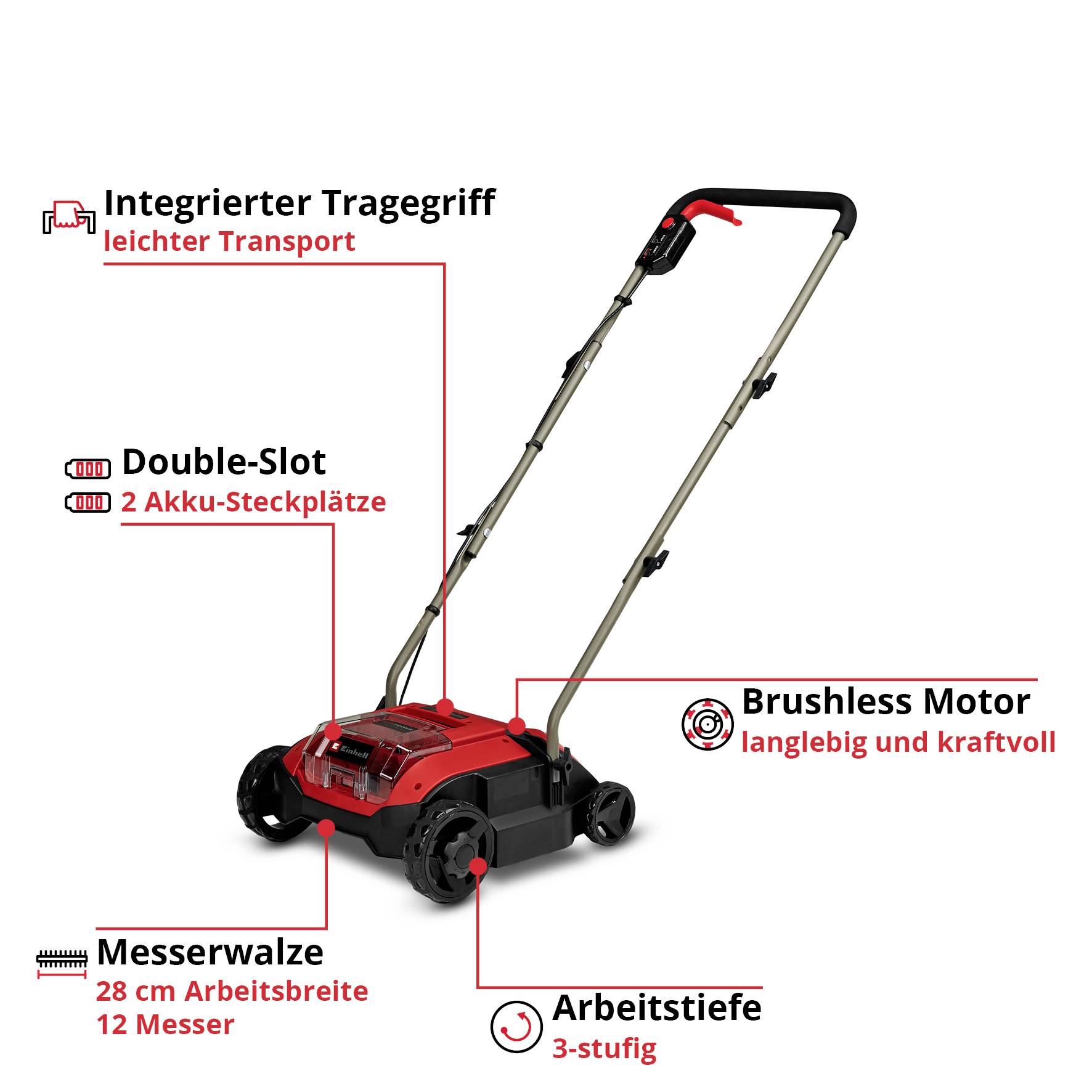 Einhell GC-SC 18/28 DS Li-Solo Mossrivare Arbetsbredd 28 cm-2