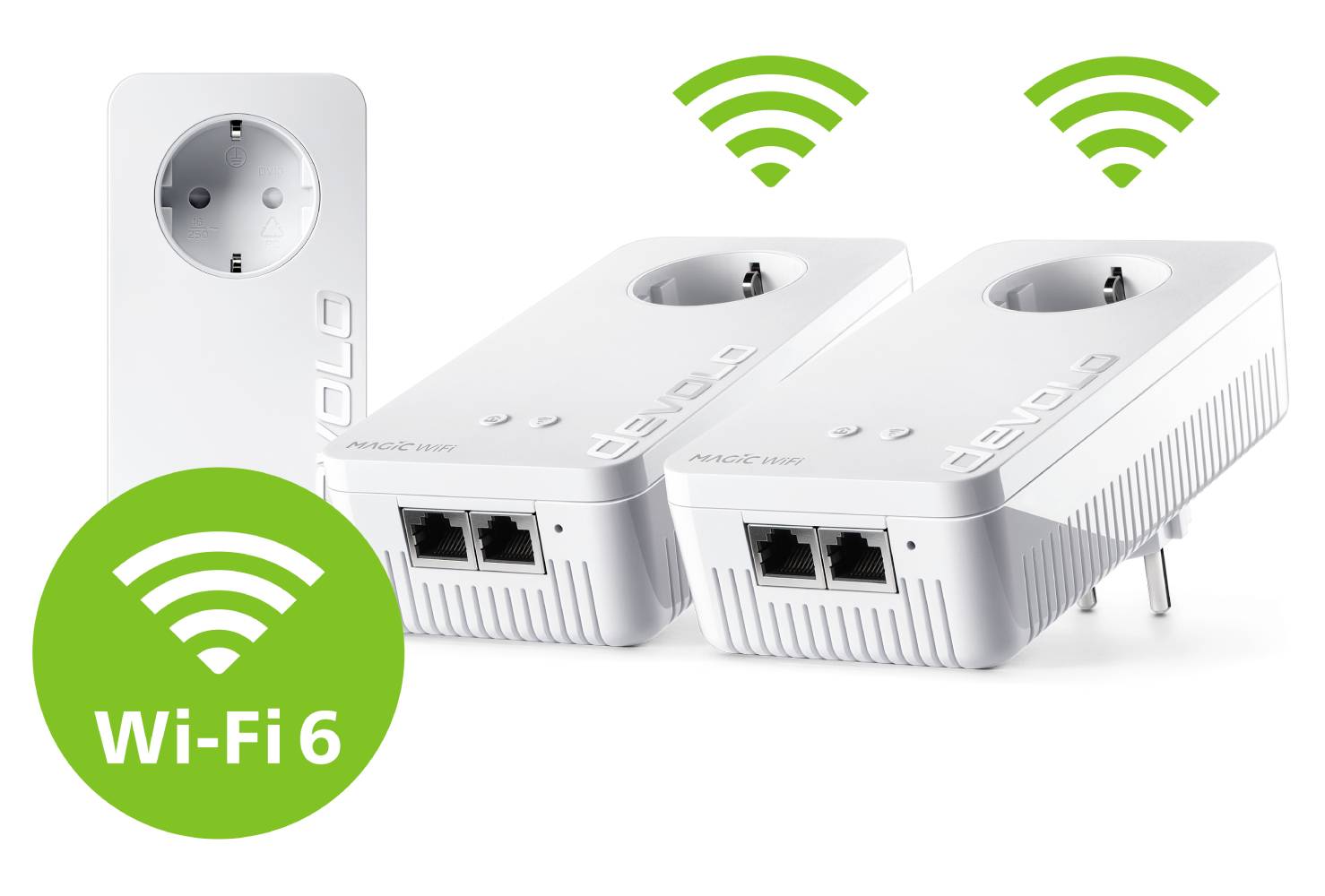 Devolo Magic 2 WiFi 6 next Powerline WLAN Multiroom startpaket 07195 Powerline, WLAN 2400 MBit/s-6