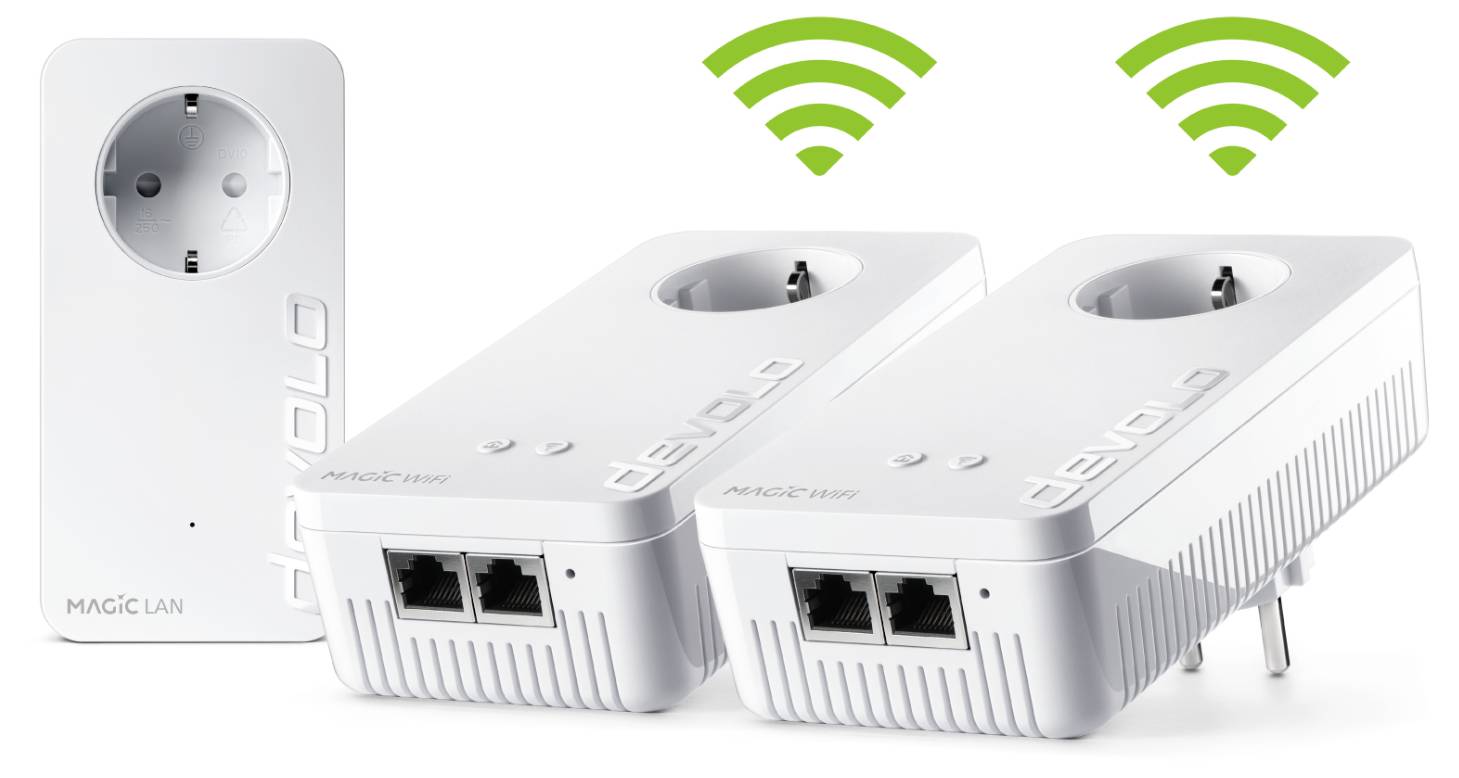Devolo Magic 2 WiFi 6 next Powerline WLAN Multiroom startpaket 07195 Powerline, WLAN 2400 MBit/s-1