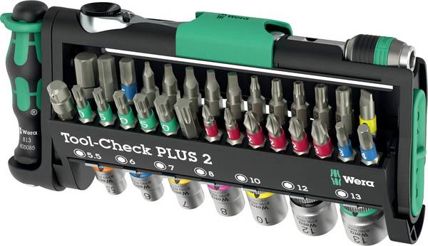 Wera Tool-Check PLUS 2 05049056001 Bit-Set 39 delar Stjärnspår Phillips, TORX, TORX BO, Spår, Inner-sexkantig, Inner-fyrkantig (Robertson), Ytter-sexkantig, Ytter-fyrkantig BiTorsion