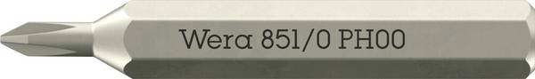 <br>  Wera<br>  05058120001<br>  851 Micro<br>  Stjärn-Bit<br>  Drivning: 1/4"<br>  Output: Stjärnspår Phillips<br>  PH 00<br>  30 mm<br>