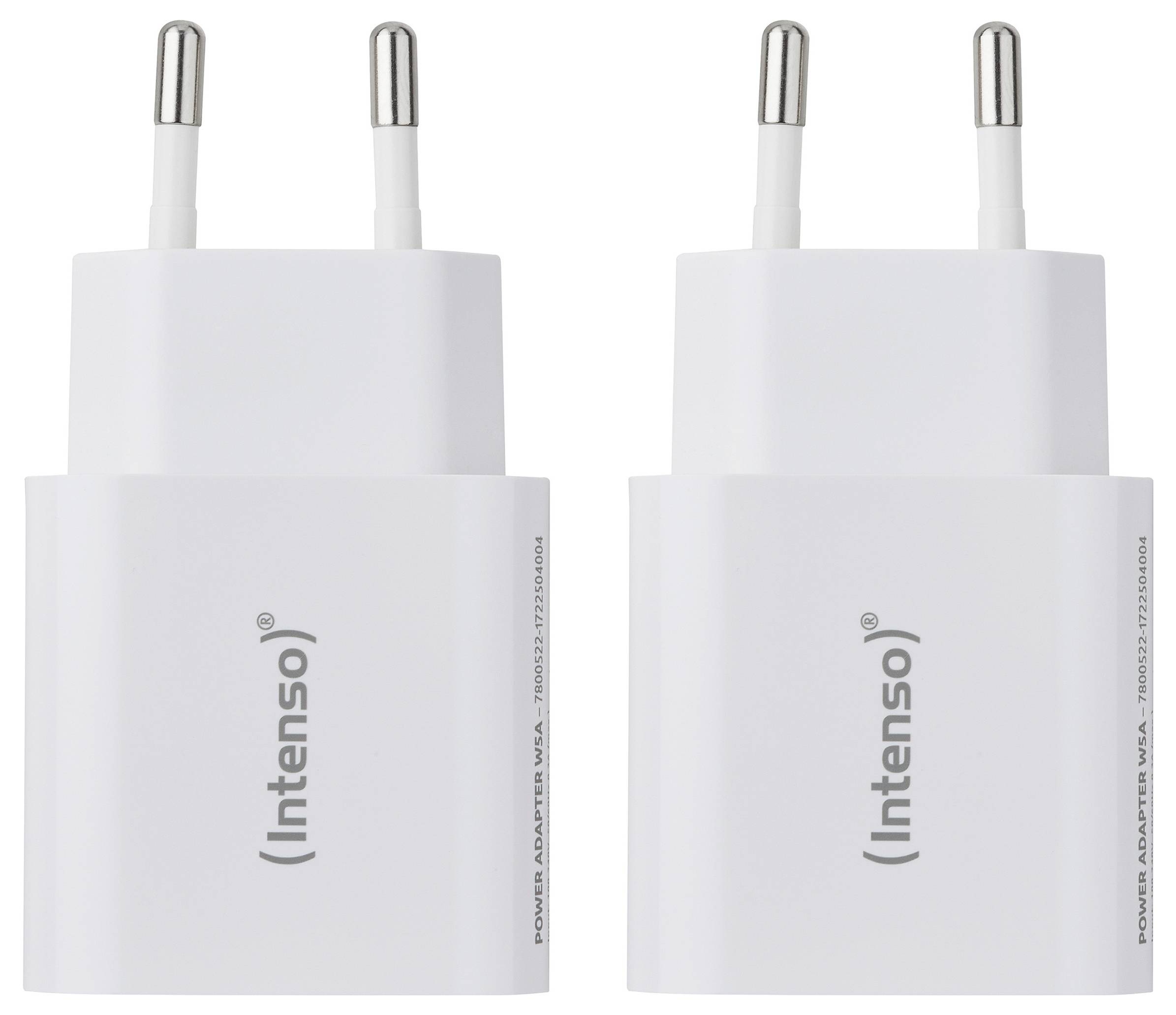 Intenso W5A white double pack USB-C-adapter 5 W USB-A Vit Vägguttag Med Europa-adapter-3