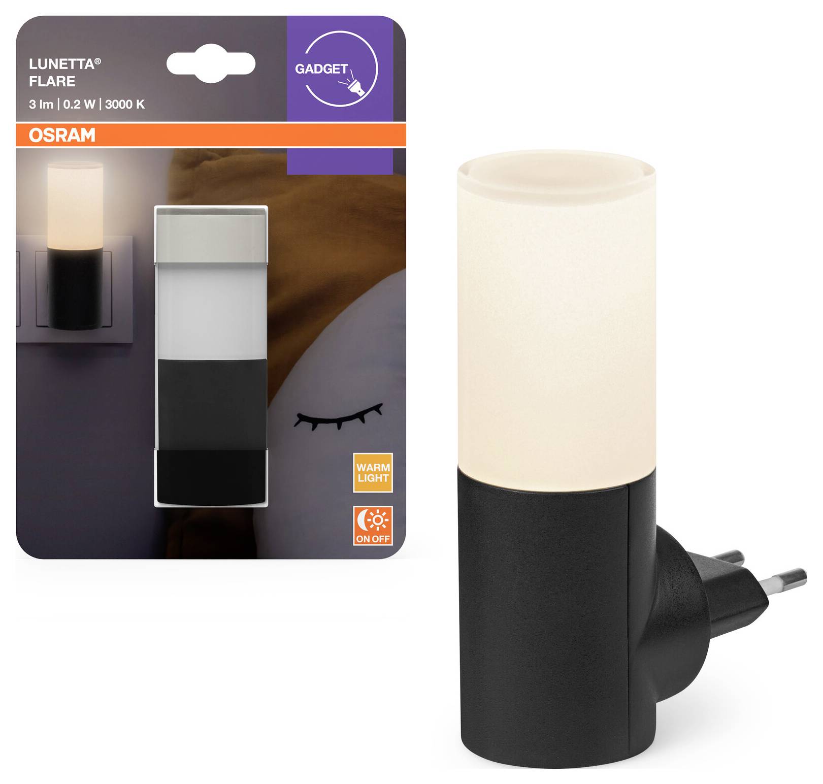 OSRAM HOMELIGHTING LUNETTA FLARE 830 Black 4099854444418 Väggbelysning 0.20 W Svart-1