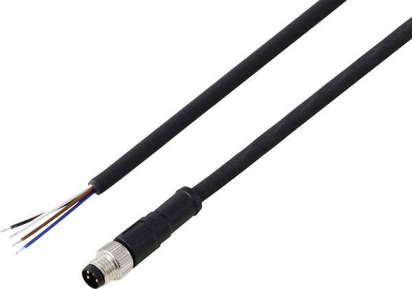 TRU COMPONENTS TC-13752028 Anslutningskabel M8 x 1 Antal poler (RJ): 4 Kontakt hane rak 2 m 1 st