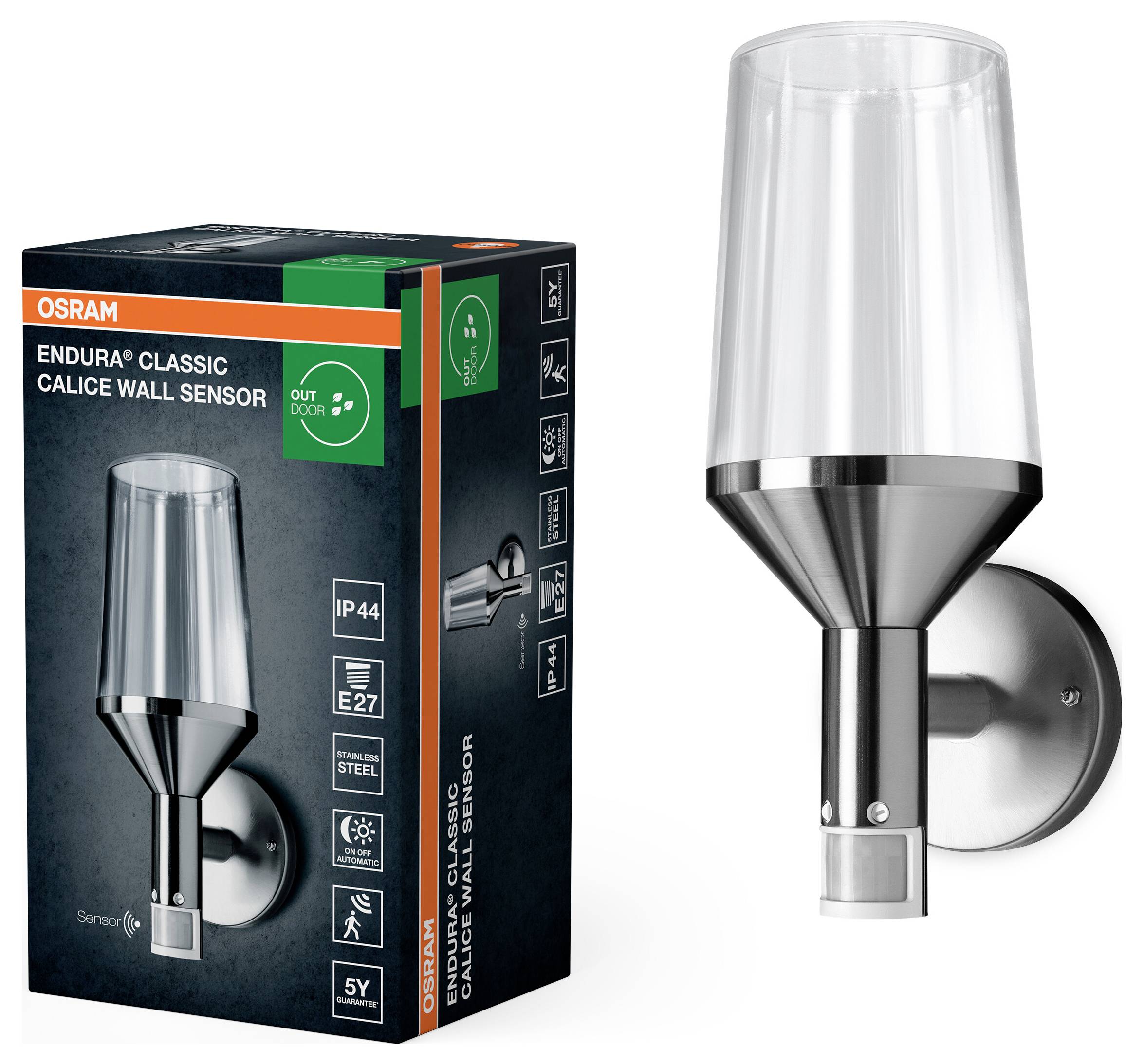 OSRAM HOMELIGHTING ENDURA Classic Calice Wall Sensor E27 4099854460852 LED-utomhusväggbelysning LED E27-1