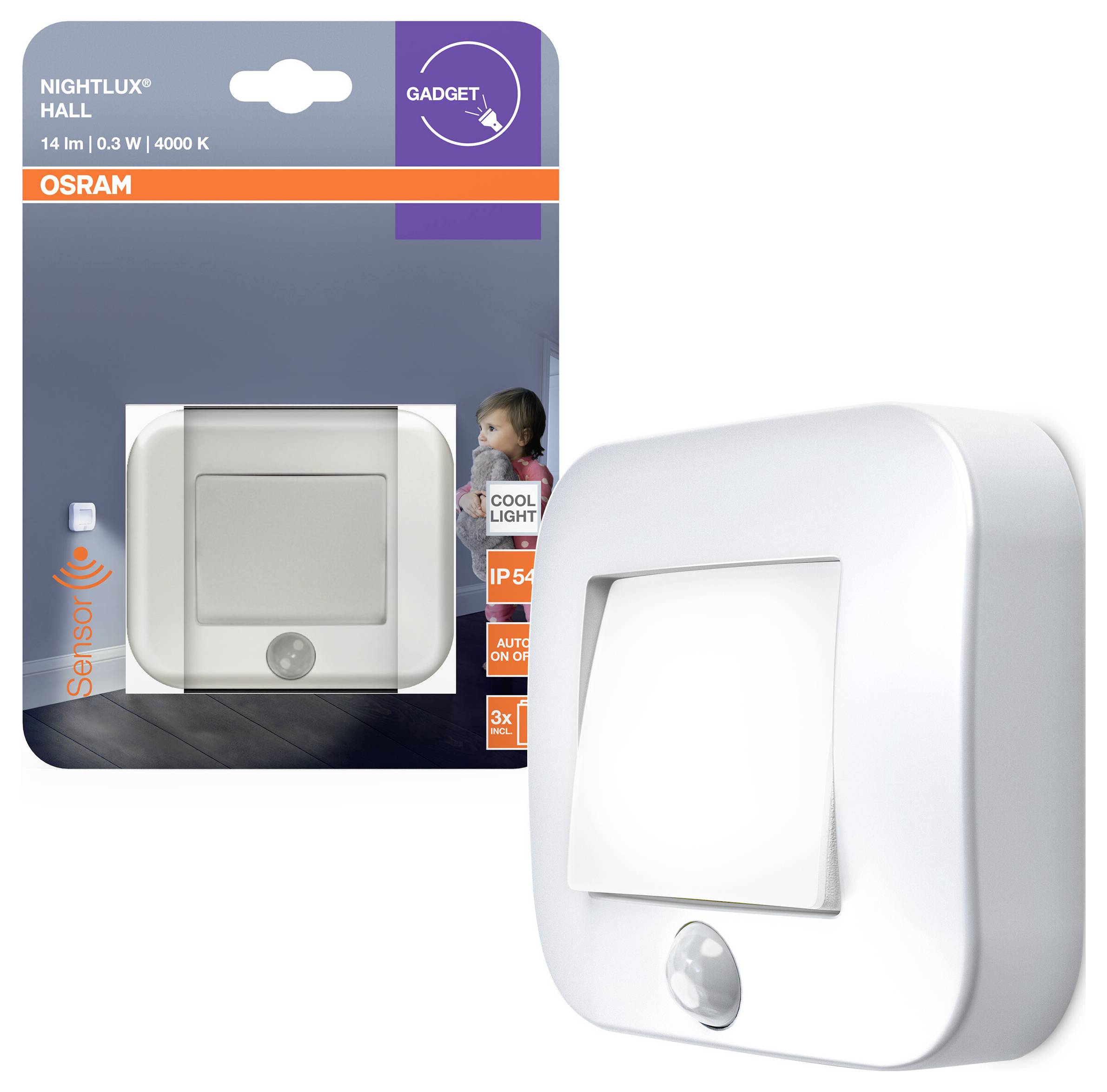 OSRAM HOMELIGHTING NIGHTLUX Hall White 4099854530999 LED-nattlampa LED Vit Vit-1