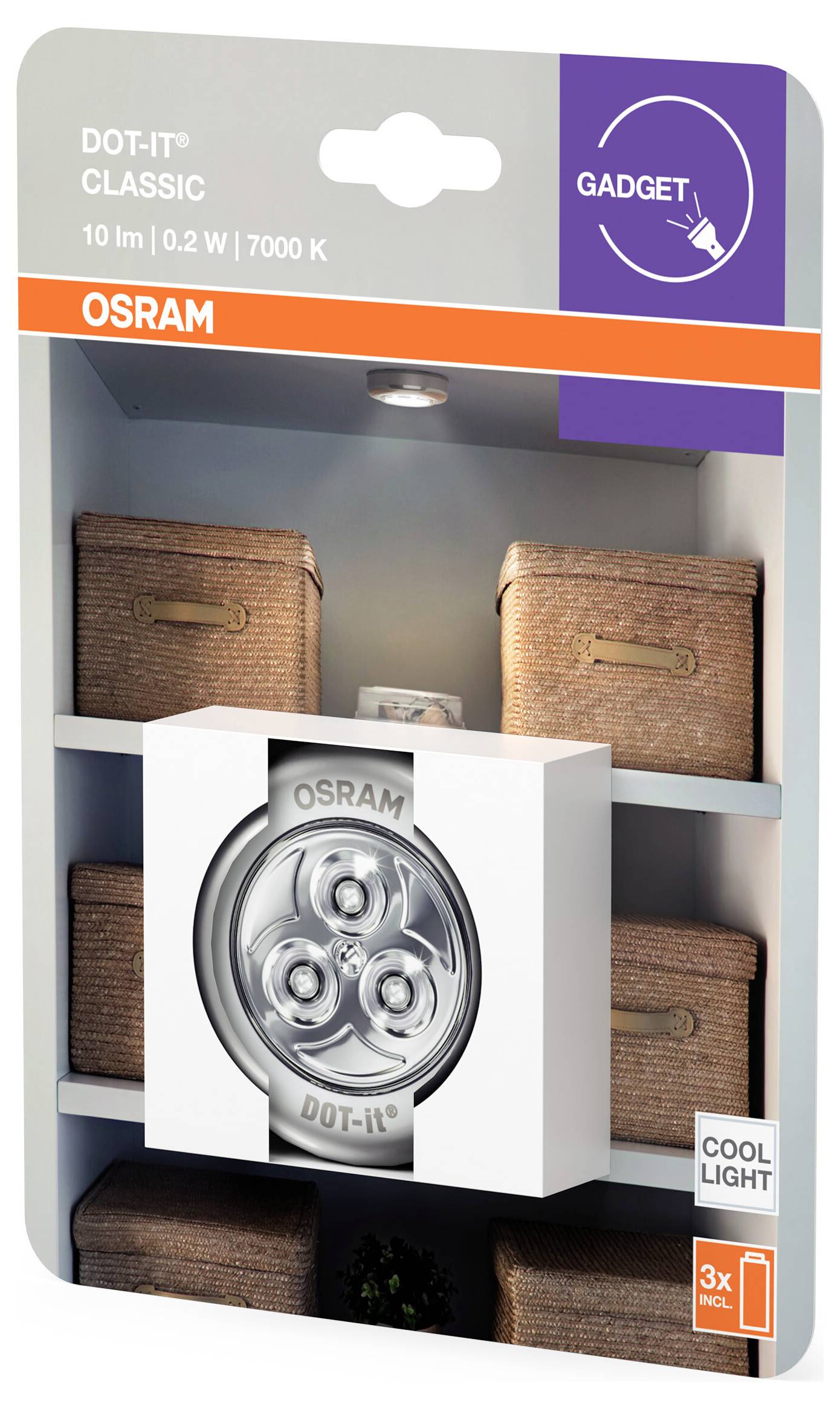 OSRAM HOMELIGHTING DOT-it Classic Silver 4099854531293 LED-nattlampa LED Kallvit Silver-2