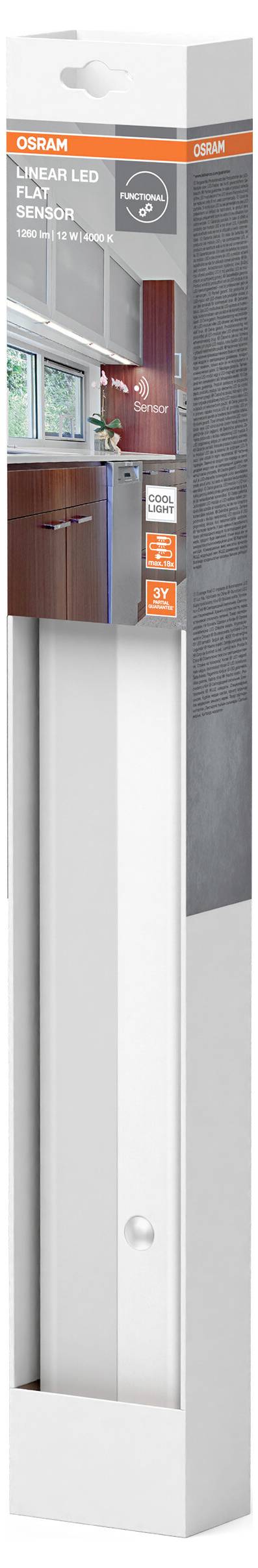 OSRAM HOMELIGHTING Linear LED Flat Sensor 12W 4000K LED-belysning infälld med rörelsedetektor LED 12 W-2