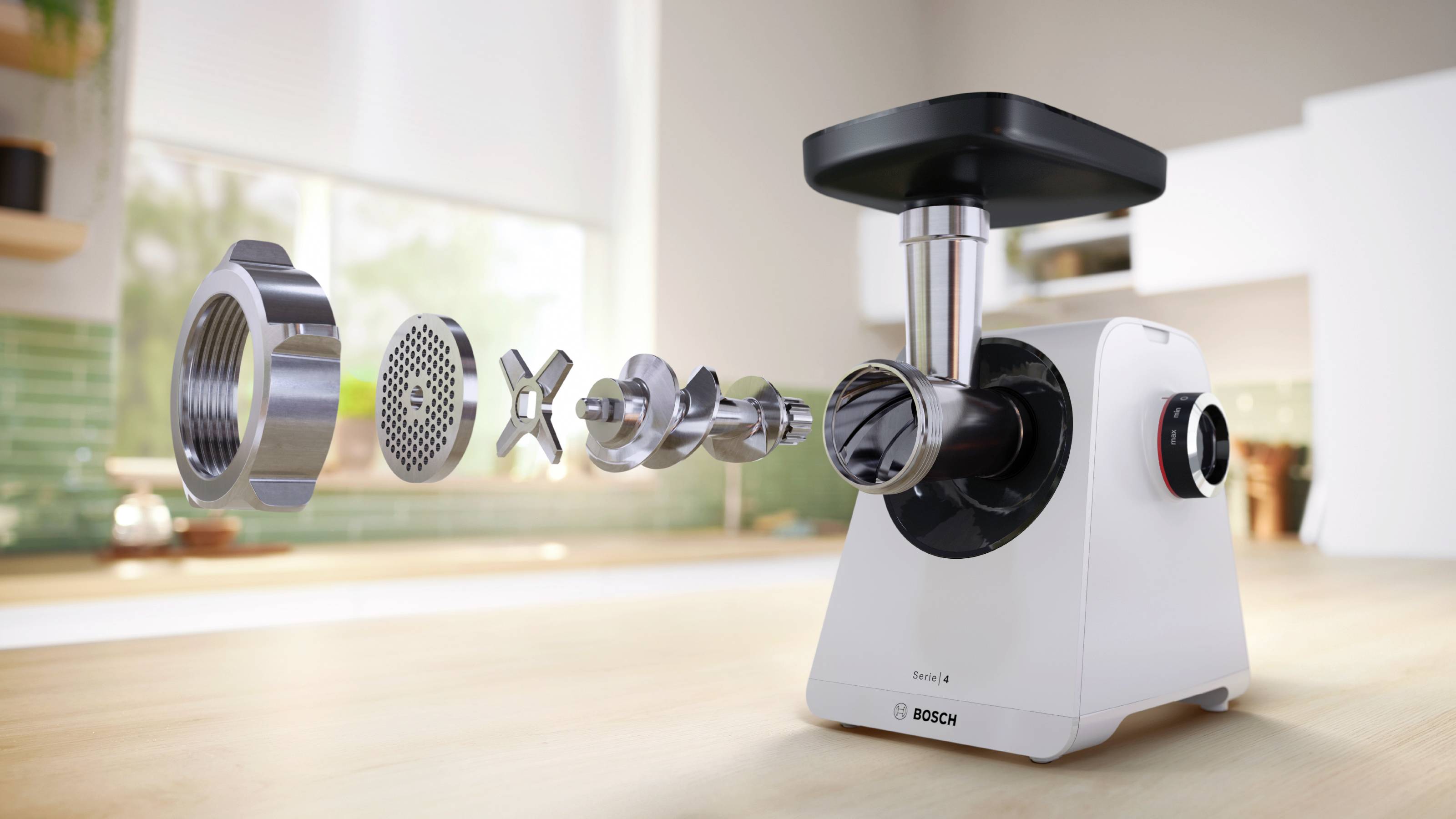 Bosch Multi Power Serie 4, 1900 Watt Blockierleistung MFWS420W Köttkvarn 1300 W Vit-3