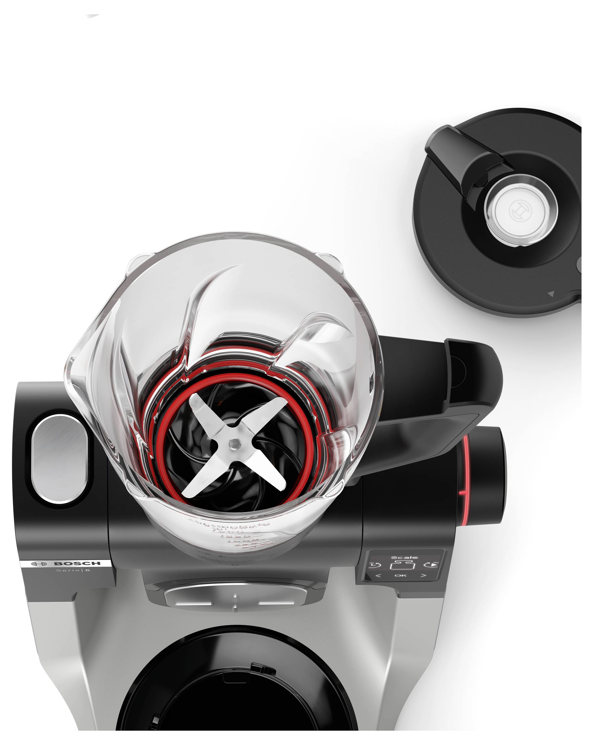 Bosch ThermoSafe Glasmixer für Bosch Küchenmaschine Serie 6 Mixertillbehör Svart, Transparent-2