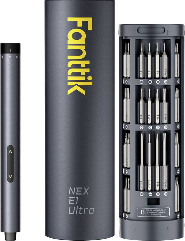 Fanttik 50 in 1 E1 Ultra Batteridriven skruvmejsel  3.7 V 350 mAh Li-Ion Inkl. förvaringslåda, inkl. ficklampa