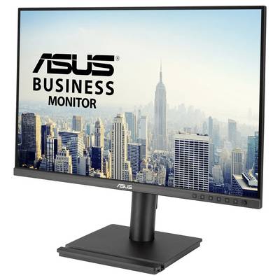 ASUS affärsmonitor som visar en stadssiluett med Empire State Building.