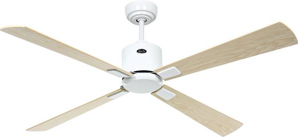 CasaFan ECO NEO III 132 WE-AH/BU WiFi Flügel Ahorn/Buche Takfläkt  27 W (Ø x H) 132 cm x 360 mm Vit med fjärrkontroll, Timer, Vinterdrift, Appstyrd