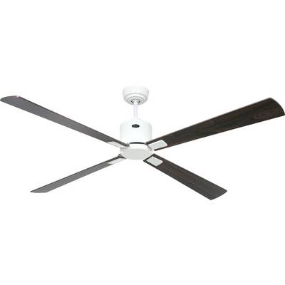 CasaFan ECO NEO III 152 WE-NB/KI WiFi Flügel Nussbaum/Kirsche Takfläkt 27 W (Ø x H) 152 cm x 360 mm Vit med fjärrkontrol-0