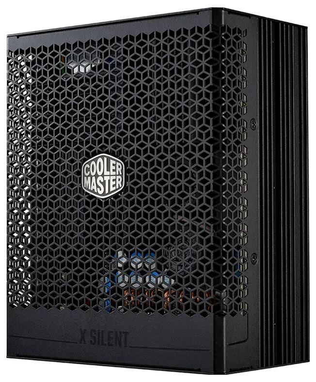 Cooler Master X Silent nätaggregat med perforerat gallerdesign på utsidan för ventilation.