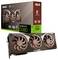Ett brunt GeForce RTX 5080 grafikkort från ASUS och Noctua, visad tillsammans med sin förpackningsbox. Funktioner inkluderar OC-edition och 16 GB minne.