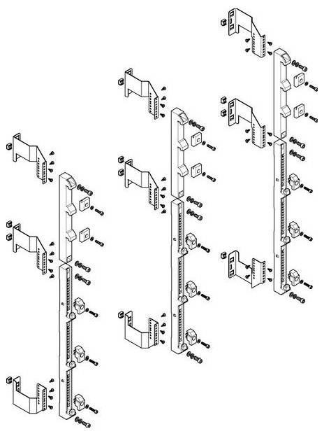ABN MFS48905 Samlingsskena modul platt 3-4FB/8RE 185mm för CU 40x10 - 60x10mm, 5p, EBM 150mm Samlingsskena modul 1 st