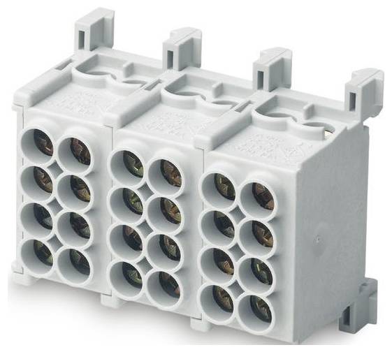 ABN XHKB3254 Huvudledningsklämma 3-polig fingersäker 3x4x25 mm2 Huvudsaklig förgreningsklämma 1 st