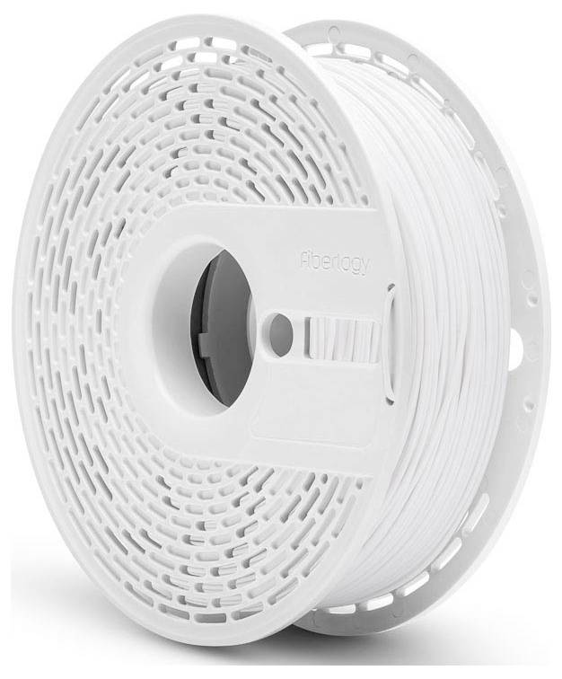 En rulle vit 3D-printfilament med en perforerad design på spolens sidor, avsedd för att skapa 3D-printade föremål.