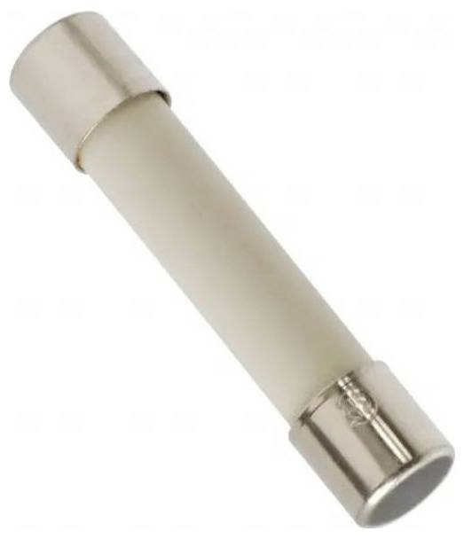 En cylindrisk säkring med metalllock i båda ändar, använd för skydd av elektriska kretsar.