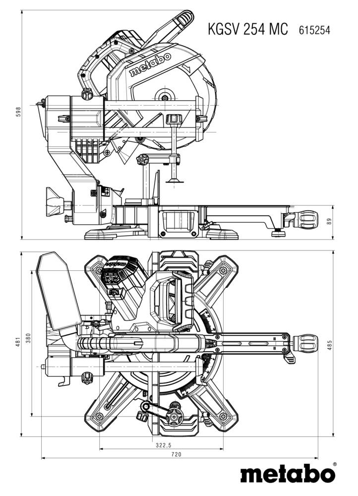 Metabo KGSV 254 MC Kapsåg 1450 W, 1800 W 254 mm 30 mm-11