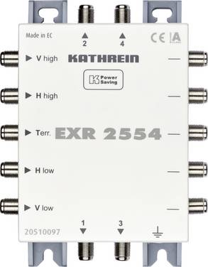 Kathrein EXR 2554 SAT multiswitch kaskaderbar Input (SAT): 5 (4 satellit / 1 markbunden) Abonnenter: 4