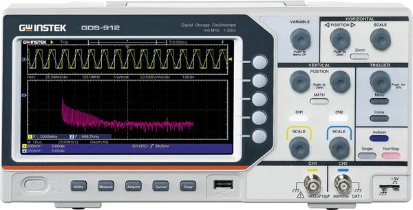 GW Instek Digitalt oscilloskop 100 MHz 1 GSa/s 20 Mpts 8 Bit Digital lagring (DSO) 1 st