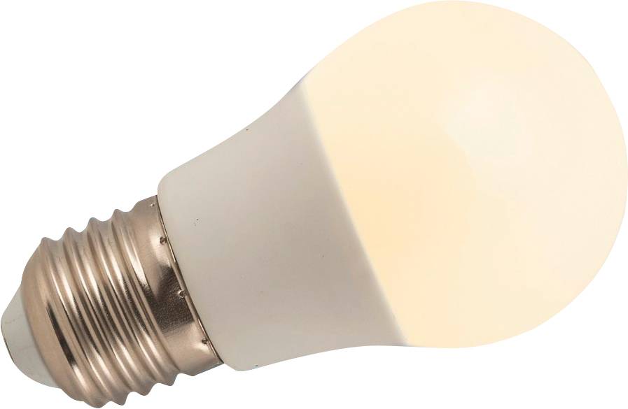 En vit LED-glödlampa med metallbas visas mot en enkel bakgrund, vilket framhäver dess energieffektiva design.