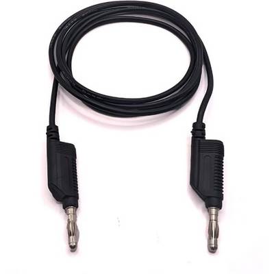 En svart aux-kabel med två hanliga kontakter i vardera änden, noggrant lindad, som används för att överföra ljudsignaler mellan enheter.