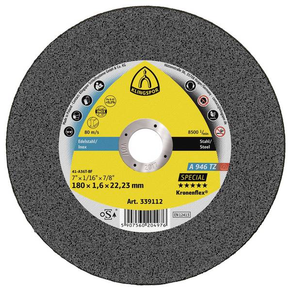 Klingspor A 946 TZ Special 339112 Separationspår rakt    180 mm 22.23 mm 25 st
