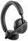 Ett par svarta trådlösa over-ear hörlurar med inbyggd mikrofon och USB-C-laddningsport, lämpliga för samtal och musik.